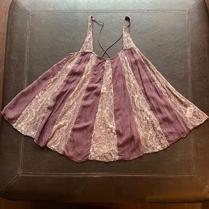 Intimately by Free People tank top. Sz small. “eggplant” color w/ lace panels.